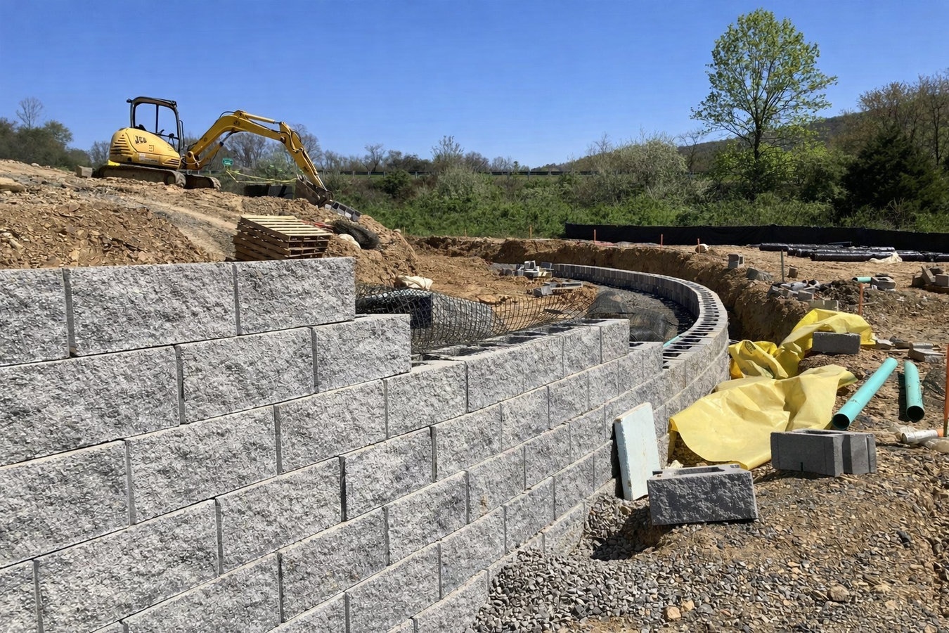 Retaining wall construction in Apple Valley, CA